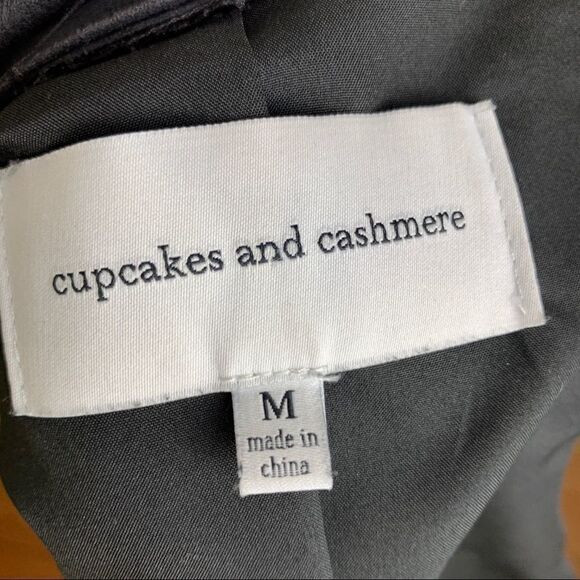Cupcakes and Cashmere Microfiber Charcole Brown Waterfall Jacket Sz Medium - Picture 15 of 16